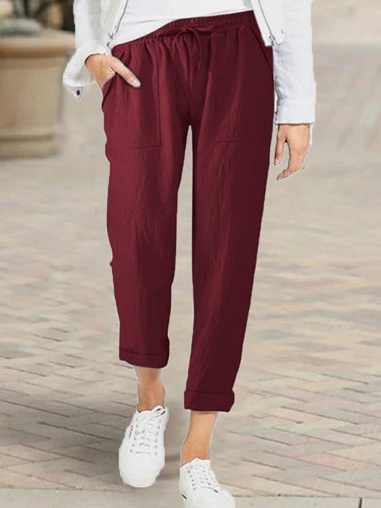 Women's Pants Lace-Up High Waist Pocket Casual Pants - Pants - Instastyled | Online Fashion Free Shipping Clothing, Dresses, Tops, Shoes - 20-30 - 29/06/2022 - Bottoms