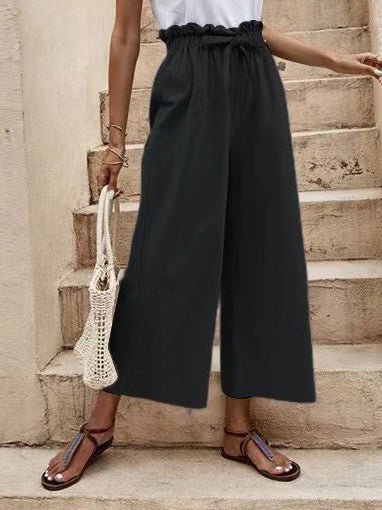 Women's Pants Loose Elastic Waist Tie Wide Leg Pants - Pants - Instastyled | Online Fashion Free Shipping Clothing, Dresses, Tops, Shoes - 20-30 - 21/06/2022 - Bottoms