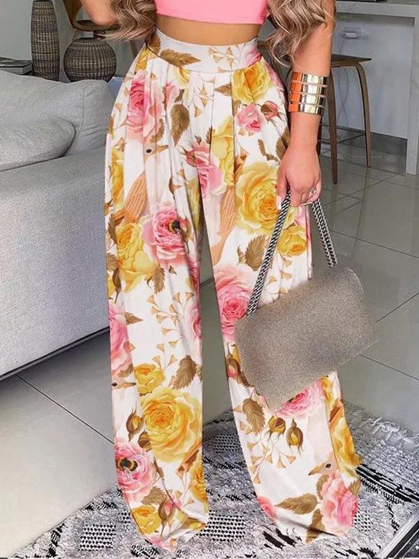 Women's Pants Loose Floral Print Casual Pants - Pants - INS | Online Fashion Free Shipping Clothing, Dresses, Tops, Shoes - 08/09/2021 - 10-20 - Bottom