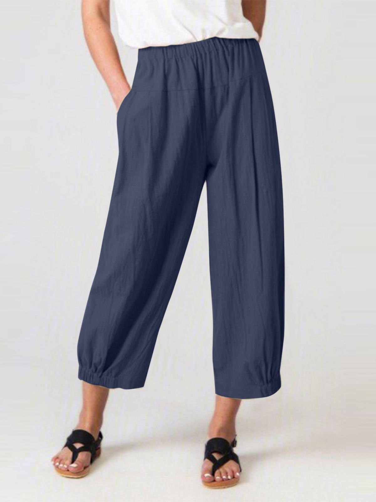 Women's Pants Loose High Waist Pocket Harem pants - Pants - Instastyled | Online Fashion Free Shipping Clothing, Dresses, Tops, Shoes - 03/08/2022 - Bottoms - Color_Black