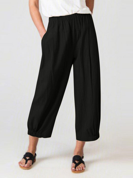 Women's Pants Loose High Waist Pocket Harem pants - Pants - Instastyled | Online Fashion Free Shipping Clothing, Dresses, Tops, Shoes - 03/08/2022 - Bottoms - Color_Black