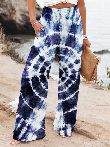 Women's Pants Loose High Waist Tie Dye Print Wide Leg Pants - Pants - Instastyled | Online Fashion Free Shipping Clothing, Dresses, Tops, Shoes - 11/05/2022 - 20-30 - Bottoms