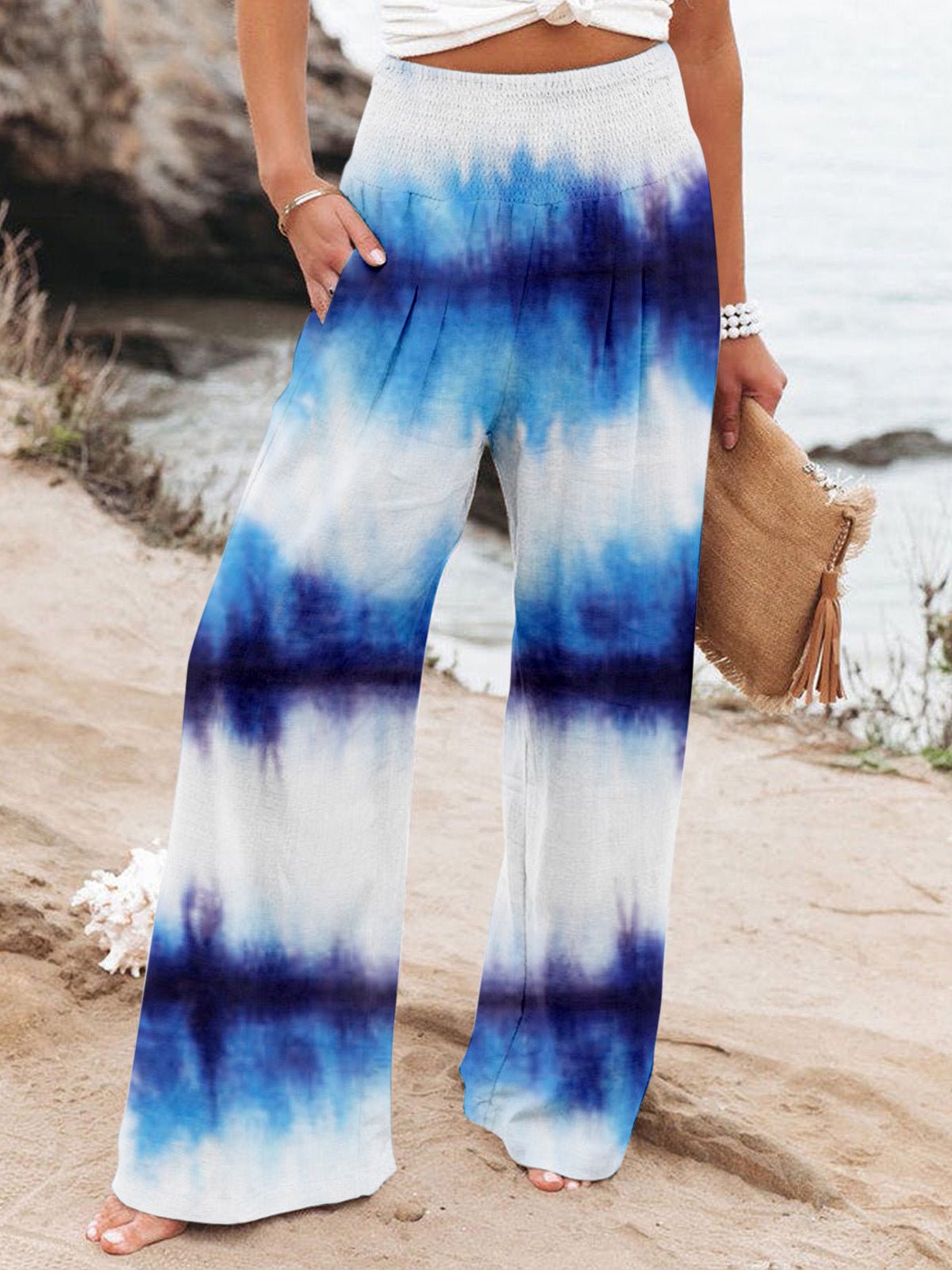 Women's Pants Loose High Waist Tie Dye Print Wide Leg Pants - Pants - Instastyled | Online Fashion Free Shipping Clothing, Dresses, Tops, Shoes - 11/05/2022 - 20-30 - Bottoms