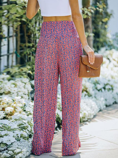 Women's Pants Printed High Waist Lace-Up Wide Leg Pants - Pants - INS | Online Fashion Free Shipping Clothing, Dresses, Tops, Shoes - 09/10/2021 - 20-30 - Bottom