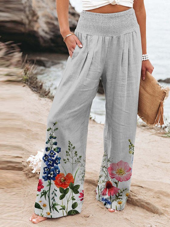 Women's Pants Printed High Waist Slip Pocket Straight Pants - Pants - Instastyled | Online Fashion Free Shipping Clothing, Dresses, Tops, Shoes - 28/06/2022 - 30-40 - Bottoms