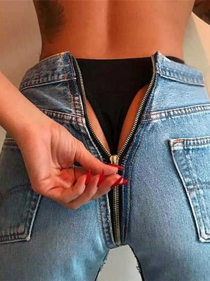 Women's Pants Sexy Back Zipper Pencil Jeans - Jeans - Instastyled | Online Fashion Free Shipping Clothing, Dresses, Tops, Shoes - 25/11/2022 - 30-40 - color-black