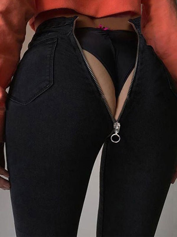 Women's Pants Sexy Back Zipper Pencil Jeans - Jeans - Instastyled | Online Fashion Free Shipping Clothing, Dresses, Tops, Shoes - 25/11/2022 - 30-40 - color-black