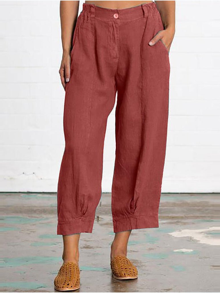 Women's Pants Solid Button Pocket Casual Pants - Pants - Instastyled | Online Fashion Free Shipping Clothing, Dresses, Tops, Shoes - 11/07/2022 - 20-30 - Bottoms