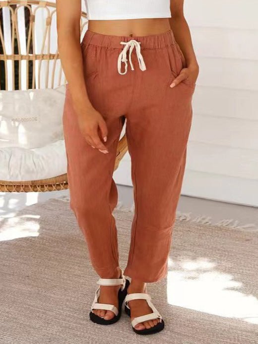 Women's Pants Solid Casual Lace-Up Pocket Pencil Pants - Pants - Instastyled | Online Fashion Free Shipping Clothing, Dresses, Tops, Shoes - 16/05/2022 - 20-30 - Bottoms