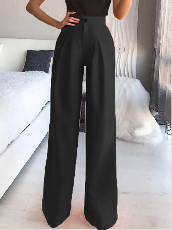 Women's Pants Solid Casual Straight Wide Leg Pants - Pants - Instastyled | Online Fashion Free Shipping Clothing, Dresses, Tops, Shoes - 20-30 - 23/05/2022 - Bottoms