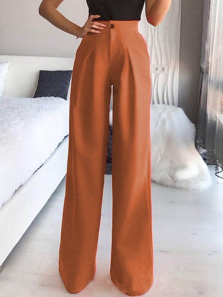 Women's Pants Solid Casual Straight Wide Leg Pants - Pants - Instastyled | Online Fashion Free Shipping Clothing, Dresses, Tops, Shoes - 20-30 - 23/05/2022 - Bottoms