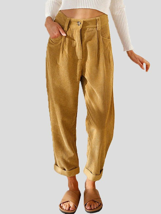 Women's Pants Solid Corduroy Pocket Straight-Leg Pant - Pants - Instastyled | Online Fashion Free Shipping Clothing, Dresses, Tops, Shoes - 13/07/2022 - 30-40 - bottoms