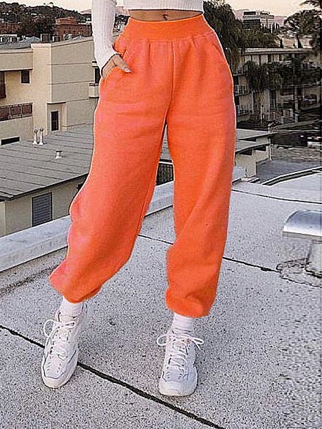 Women's Pants Solid Elastic Waist Pocket Track Pants - Pants - Instastyled | Online Fashion Free Shipping Clothing, Dresses, Tops, Shoes - 20-30 - 29/07/2022 - bottoms