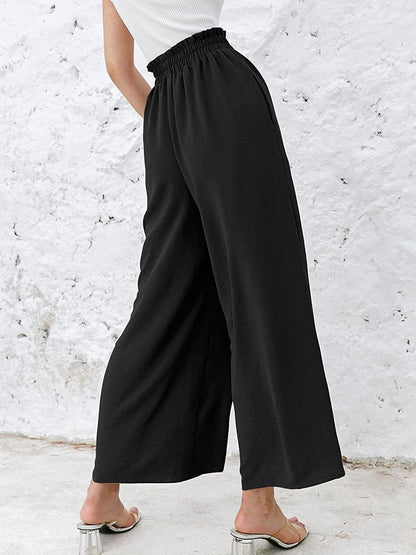 Women's Pants Solid High Waist Loose Wide Leg Pants - Pants - Instastyled | Online Fashion Free Shipping Clothing, Dresses, Tops, Shoes - 12/07/2022 - Bottoms - Color_Blue