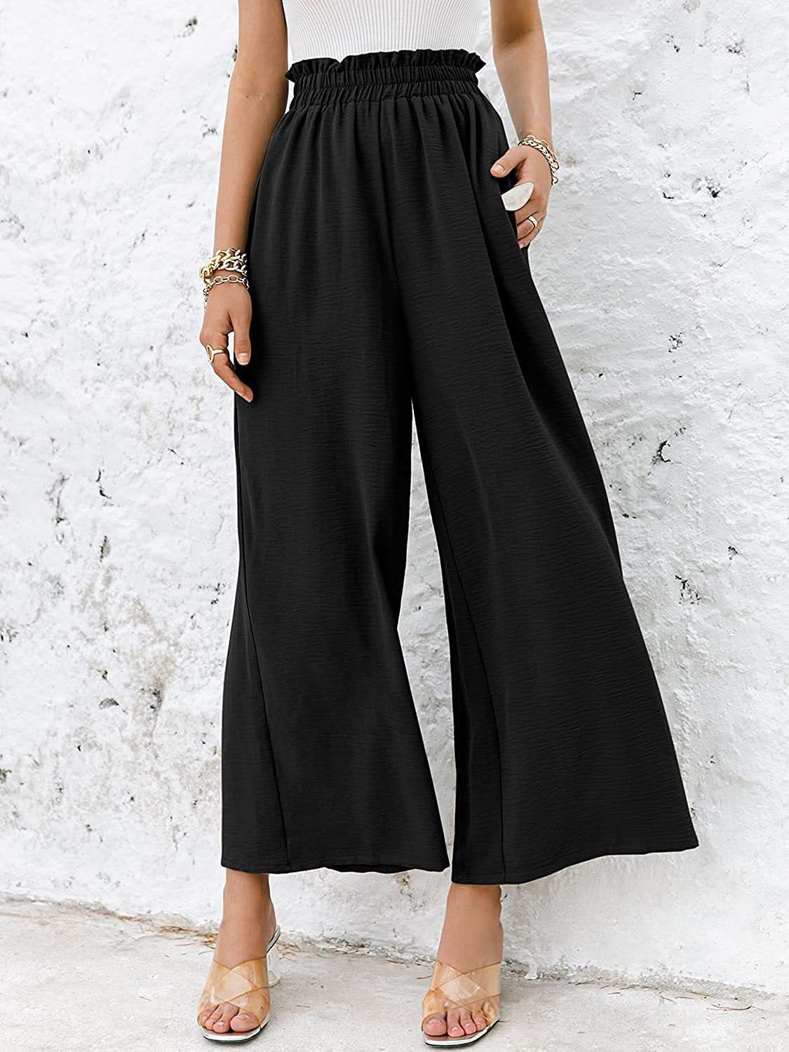 Women's Pants Solid High Waist Loose Wide Leg Pants - Pants - Instastyled | Online Fashion Free Shipping Clothing, Dresses, Tops, Shoes - 12/07/2022 - Bottoms - Color_Blue