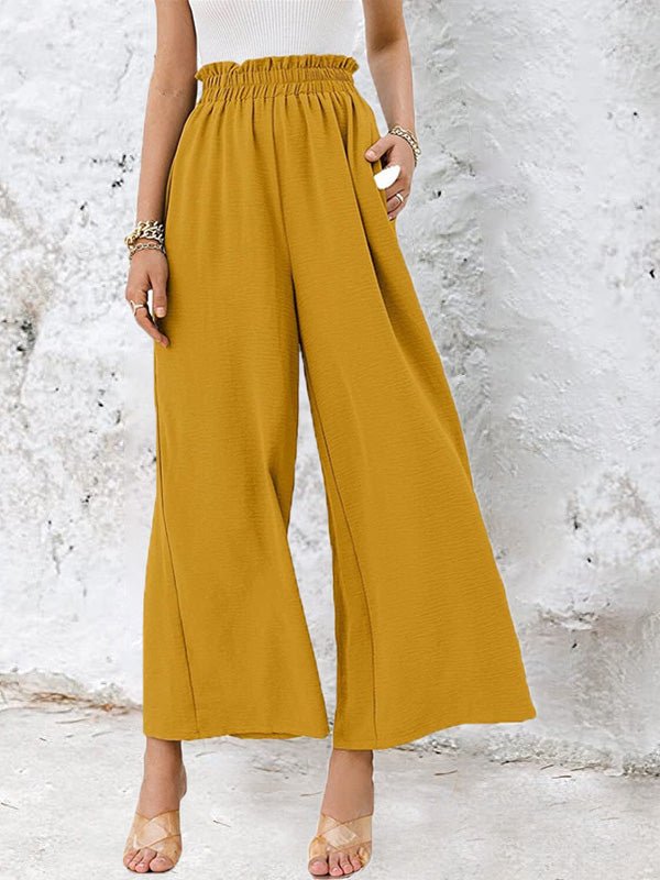 Women's Pants Solid High Waist Loose Wide Leg Pants - Pants - Instastyled | Online Fashion Free Shipping Clothing, Dresses, Tops, Shoes - 12/07/2022 - Bottoms - Color_Blue