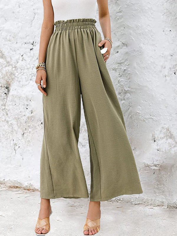 Women's Pants Solid High Waist Loose Wide Leg Pants - Pants - Instastyled | Online Fashion Free Shipping Clothing, Dresses, Tops, Shoes - 12/07/2022 - Bottoms - Color_Blue