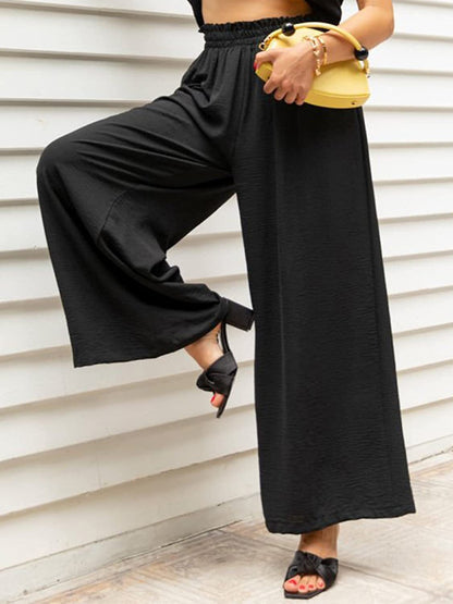 Women's Pants Solid High Waist Loose Wide Leg Pants - Pants - Instastyled | Online Fashion Free Shipping Clothing, Dresses, Tops, Shoes - 12/07/2022 - Bottoms - Color_Blue