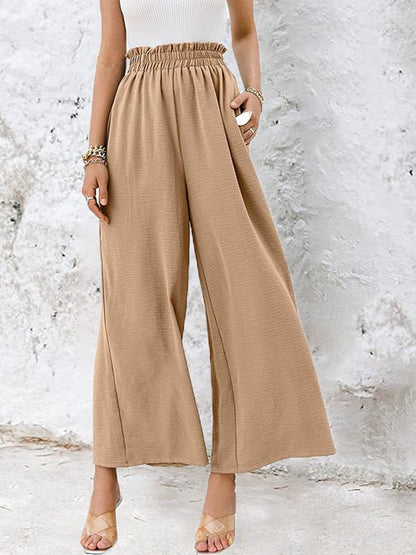 Women's Pants Solid High Waist Loose Wide Leg Pants - Pants - Instastyled | Online Fashion Free Shipping Clothing, Dresses, Tops, Shoes - 12/07/2022 - Bottoms - Color_Blue