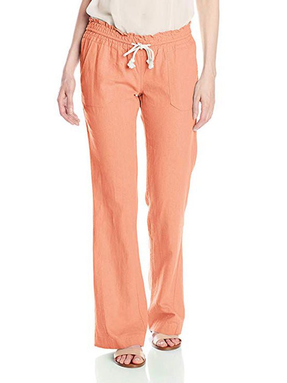 Women's Pants Solid Lace-Up Pocket Casual Pants - Pants - Instastyled | Online Fashion Free Shipping Clothing, Dresses, Tops, Shoes - 26/07/2022 - Bottoms - Color_Apricot