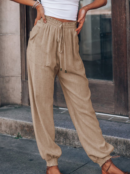 Women's Pants Solid Pocket Drawstring Harem Pants - Pants - Instastyled | Online Fashion Free Shipping Clothing, Dresses, Tops, Shoes - 03/12/2021 - 30-40 - Bottoms