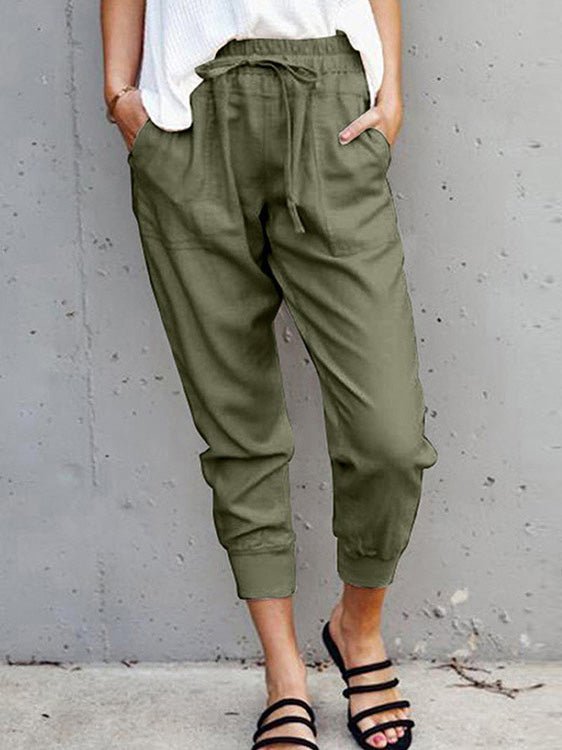 Women's Pants Solid Simple Lace-Up Slim Fit Casual Pants - Pants - Instastyled | Online Fashion Free Shipping Clothing, Dresses, Tops, Shoes - 20-30 - 29/07/2022 - bottoms