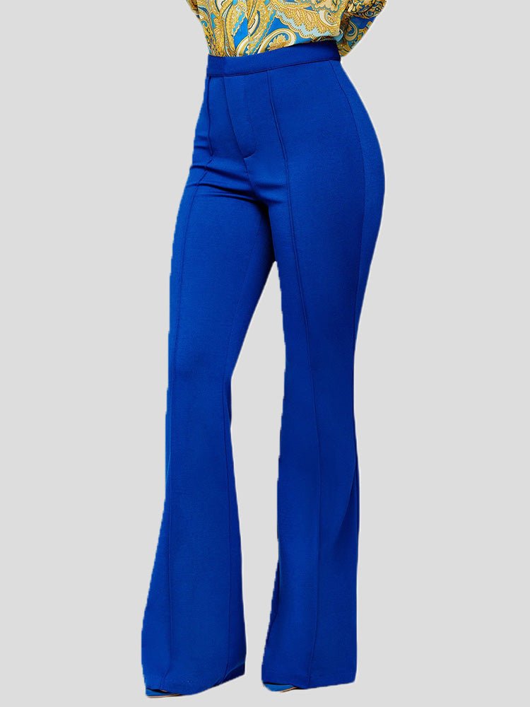 Women's Pants Solid Slim High Waist Flared Pants - Pants - Instastyled | Online Fashion Free Shipping Clothing, Dresses, Tops, Shoes - 20/05/2022 - 30-40 - Bottoms