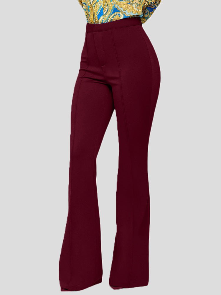 Women's Pants Solid Slim High Waist Flared Pants - Pants - Instastyled | Online Fashion Free Shipping Clothing, Dresses, Tops, Shoes - 20/05/2022 - 30-40 - Bottoms