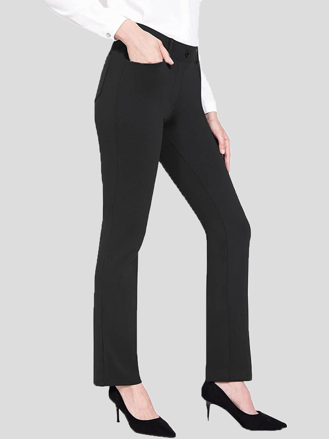 Women's Pants Solid Stretch Pocket High Waist Casual Flared Pants - Pants - Instastyled | Online Fashion Free Shipping Clothing, Dresses, Tops, Shoes - 20-30 - 31/12/2021 - Bottoms