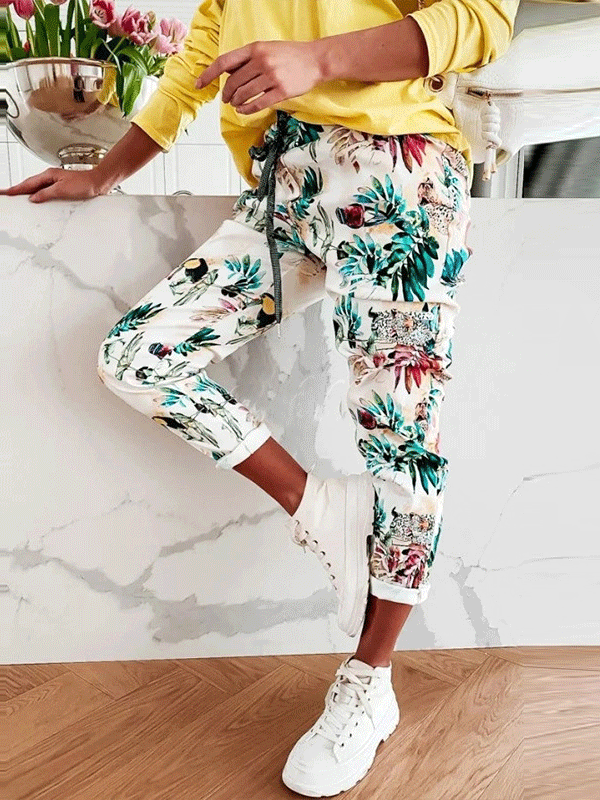 Women's Pants Straight Skull Leaf Print Pocket Stretch Casual Pants - Pants - INS | Online Fashion Free Shipping Clothing, Dresses, Tops, Shoes - 10-20 - 21/10/2021 - Bottom