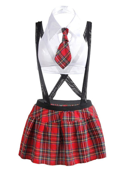 Women's plaid short skirt with a halter red white and black - INS | Online Fashion Free Shipping Clothing, Dresses, Tops, Shoes