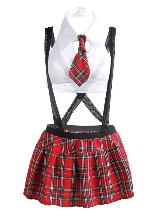 Women's plaid short skirt with a halter red white and black - INS | Online Fashion Free Shipping Clothing, Dresses, Tops, Shoes