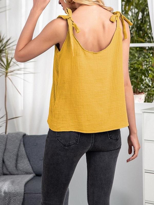 Women's Pure Color V-Neck Sleeveless Tops - Tops - INS | Online Fashion Free Shipping Clothing, Dresses, Tops, Shoes - 01/30/2021 - 2XL - Casual