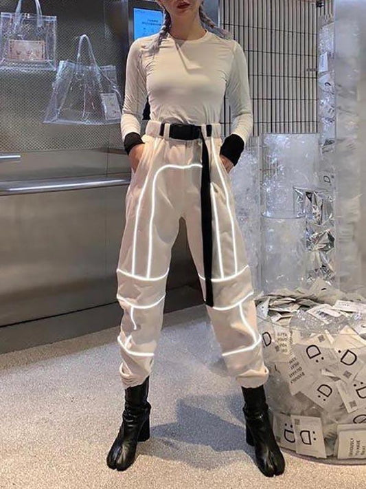 Women's Reflective Cargo pants - Bottoms - INS | Online Fashion Free Shipping Clothing, Dresses, Tops, Shoes - #idol - Black - Bottoms
