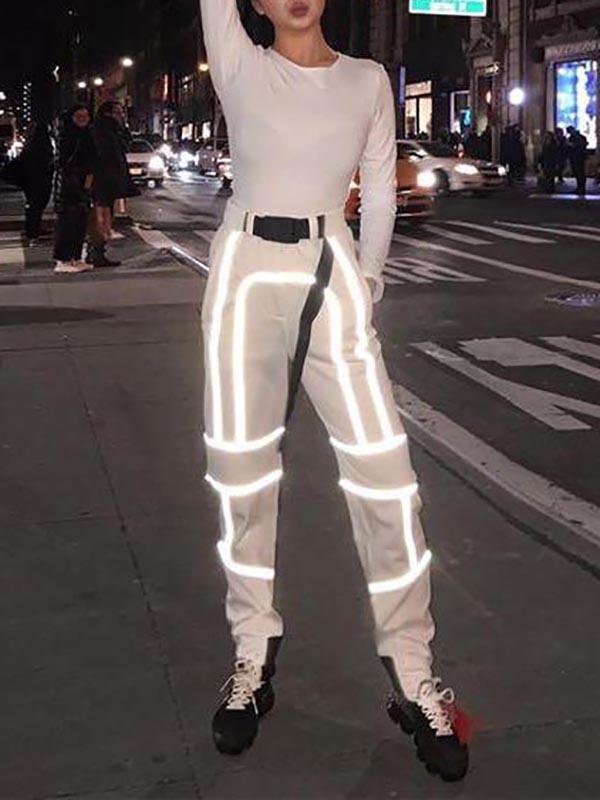 Women's Reflective Cargo pants - Bottoms - INS | Online Fashion Free Shipping Clothing, Dresses, Tops, Shoes - #idol - Black - Bottoms