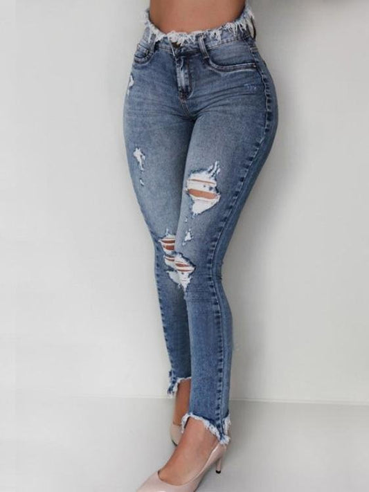 Women's Ripped Tassel Jeans - Jeans - INS | Online Fashion Free Shipping Clothing, Dresses, Tops, Shoes - 15/03/2021 - 2XL - 3XL