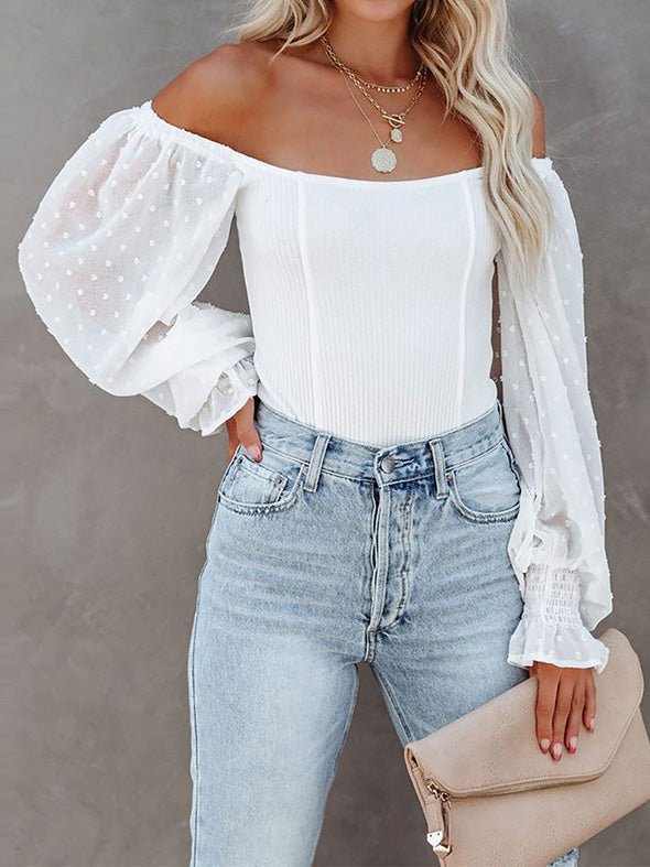 Women's Rompers Jacquard Square Neck Long Sleeve Bodysuit - Rompers - Instastyled | Online Fashion Free Shipping Clothing, Dresses, Tops, Shoes - 25/02/2022 - 30-40 - Bottoms