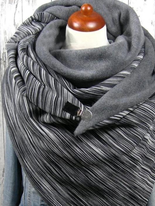 Women's Scarfs Striped Casual Thickened Warmth Shawl Scarf - LuckyFash™