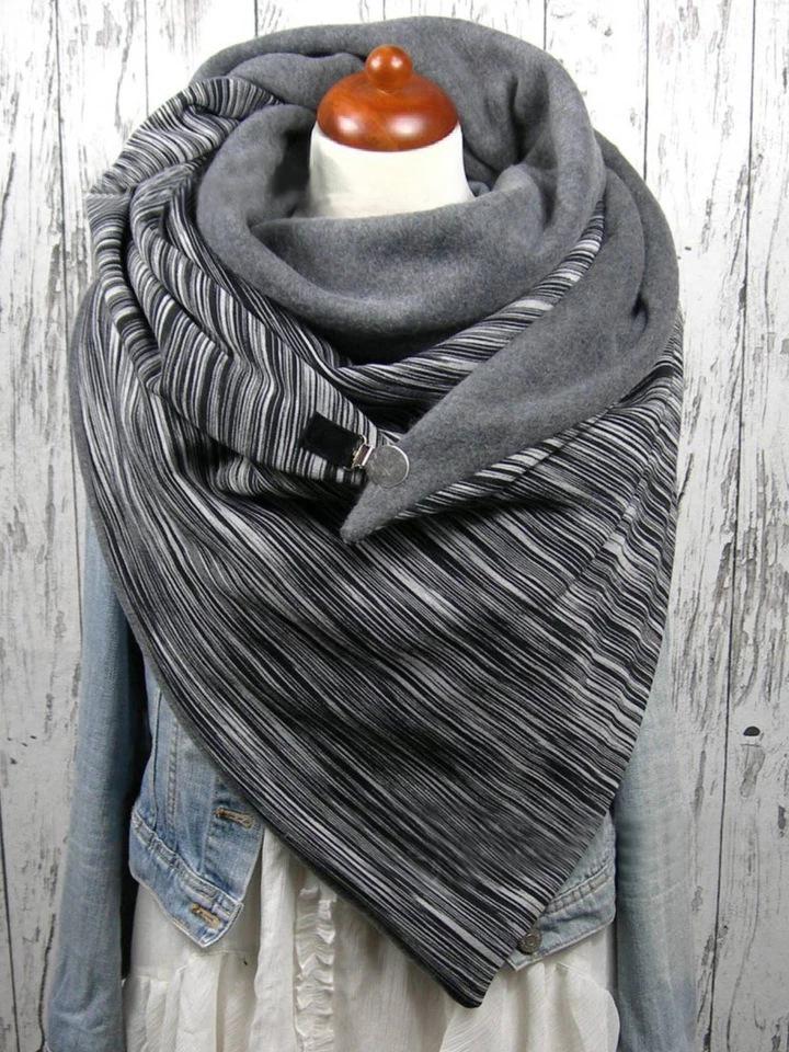 Women's Scarfs Striped Casual Thickened Warmth Shawl Scarf - LuckyFash™