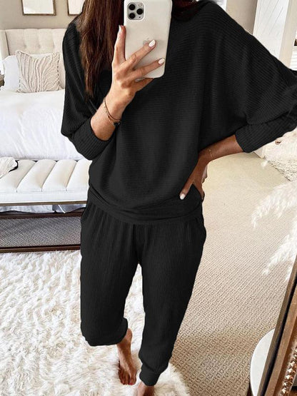 Women's Set Casual Solid Pocket Long Sleeve Two-Piece Suit - Sets - INS | Online Fashion Free Shipping Clothing, Dresses, Tops, Shoes - 02/09/2021 - 30-40 - Bottom