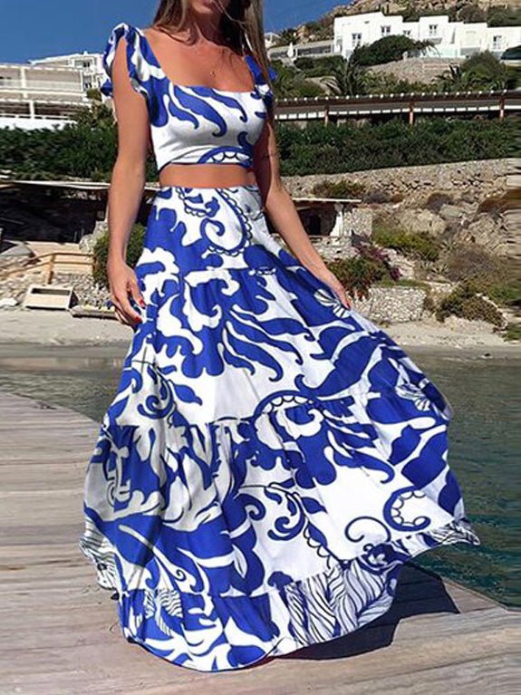 Women's Sets Boho Print Crop Top & Skirt Two Piece Set - Sets - Instastyled | Online Fashion Free Shipping Clothing, Dresses, Tops, Shoes - 24/07/2022 - 40-50 - bottoms