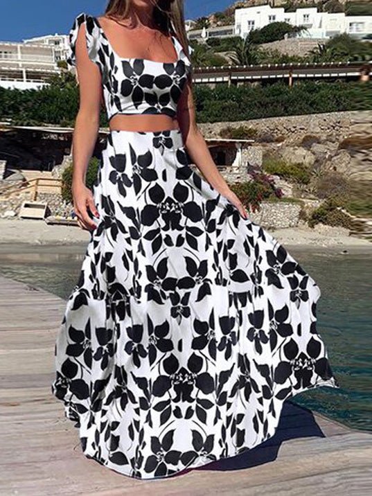 Women's Sets Boho Print Crop Top & Skirt Two Piece Set - Sets - Instastyled | Online Fashion Free Shipping Clothing, Dresses, Tops, Shoes - 24/07/2022 - 40-50 - bottoms