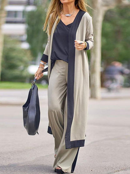 Women's Sets Casual Cardigan Sling Straight Pants Three-Piece Suit - Sets - Instastyled | Online Fashion Free Shipping Clothing, Dresses, Tops, Shoes - 10/12/2021 - Bottoms - color-black