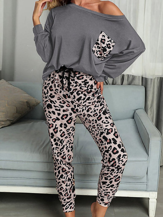 Women's Sets Casual Leopard Print Long Sleeve & Pants Two-Piece Set - Sets - INS | Online Fashion Free Shipping Clothing, Dresses, Tops, Shoes - 17/09/2021 - Bottom - Category_Sets