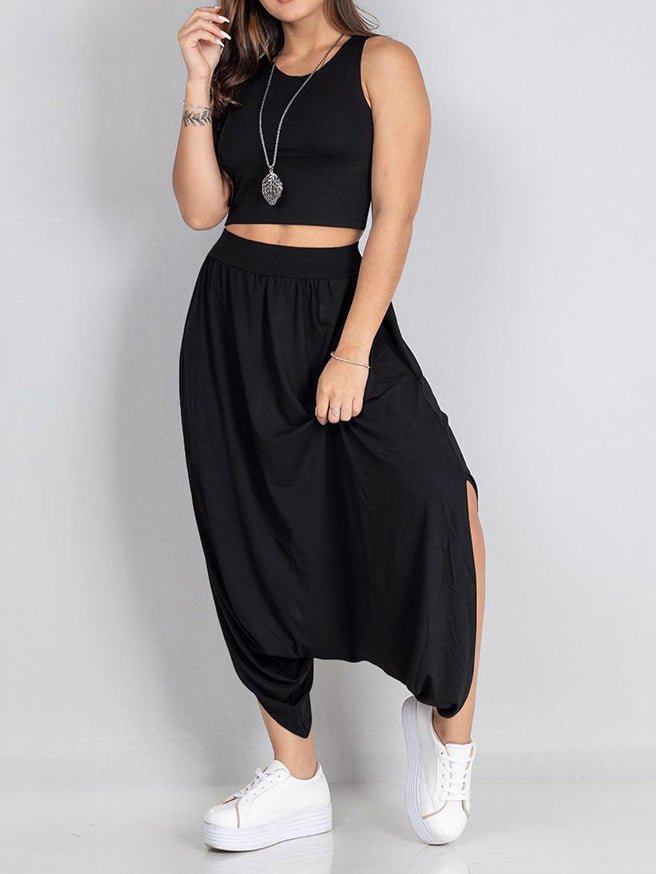 Women's Sets Casual Racer Tank Top & Harem Pants Two-Piece Set - Sets - Instastyled | Online Fashion Free Shipping Clothing, Dresses, Tops, Shoes - 21/04/2022 - 30-40 - Bottoms