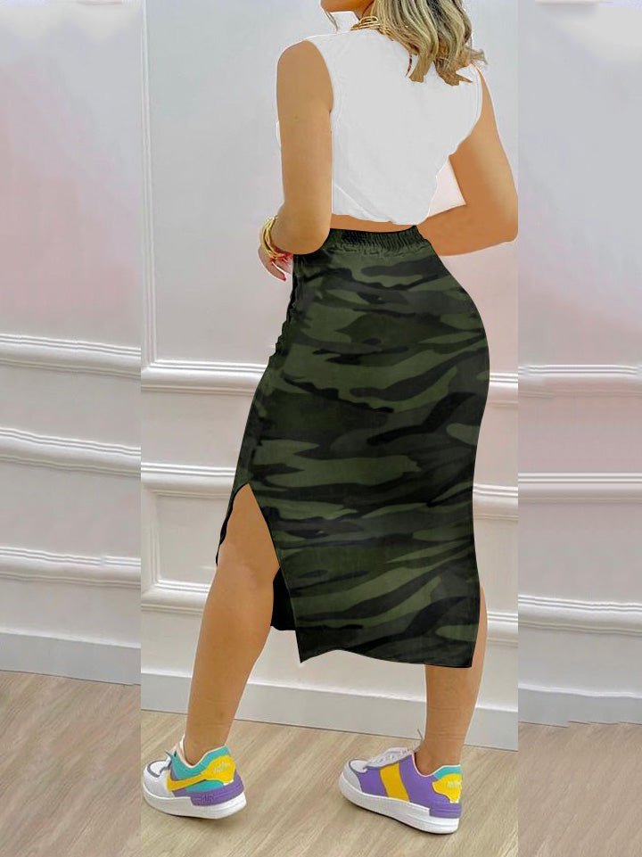 Women's Sets Crop Tank Top & Drawstring Slit Skirt Two Piece Set - Sets - Instastyled | Online Fashion Free Shipping Clothing, Dresses, Tops, Shoes - 18/03/2022 - 30-40 - Bottoms