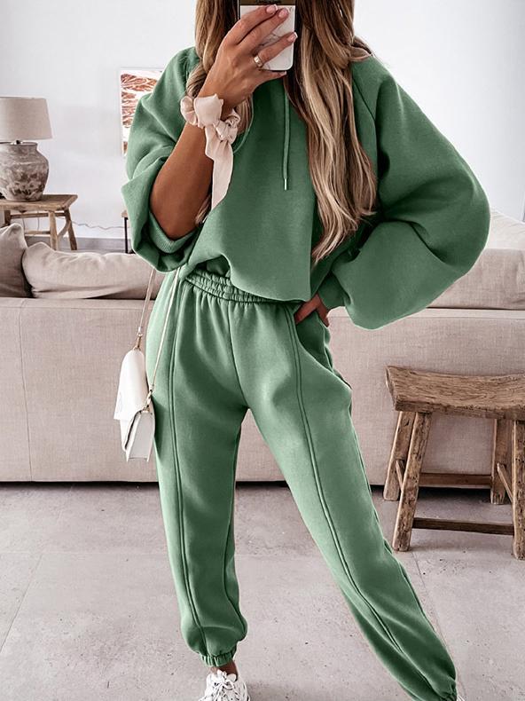 Women's Sets Drawstring Hoodie Long Sleeve Two-Piece Suit - Sets - INS | Online Fashion Free Shipping Clothing, Dresses, Tops, Shoes - 11/11/2021 - 30-40 - Bottoms