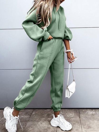 Women's Sets Drawstring Hoodie Long Sleeve Two-Piece Suit - Sets - INS | Online Fashion Free Shipping Clothing, Dresses, Tops, Shoes - 11/11/2021 - 30-40 - Bottoms