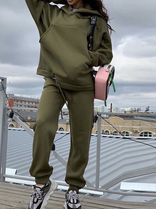 Women's Sets Drawstring Pocket Hoody & Pants Two-Piece Set - Sets - Instastyled | Online Fashion Free Shipping Clothing, Dresses, Tops, Shoes - 24/08/2022 - 30-40 - bottoms