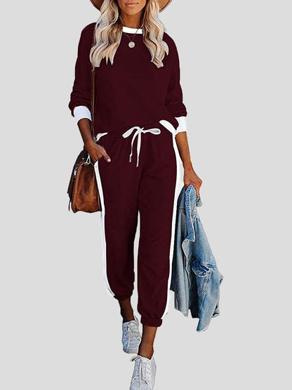 Women's Sets Home Leisure Sports Color Matching Long Sleeve Suit - Sets - INS | Online Fashion Free Shipping Clothing, Dresses, Tops, Shoes - 11/08/2021 - 30-40 - Bottom